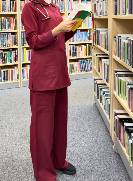 Women’s Dark Cherry Scrubs Set